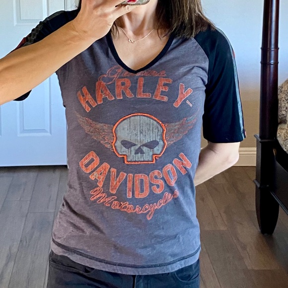 Harley Davidson Midi-sleeve T-shirt - Picture 1 of 4